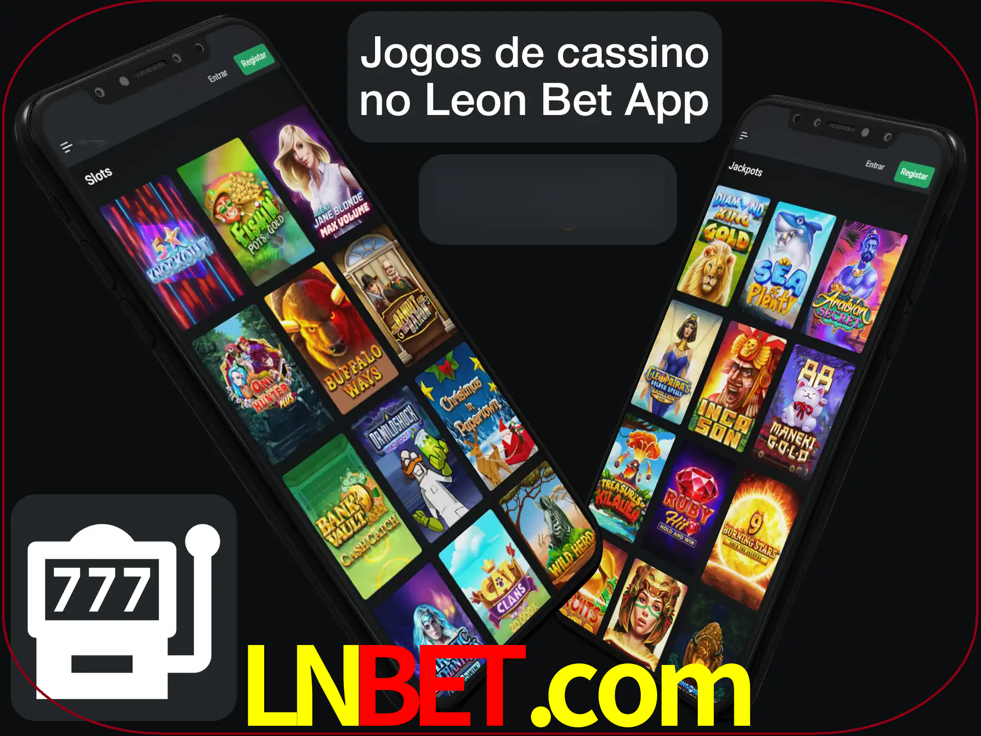 Escolha quais jogos de cassino jogar no app.