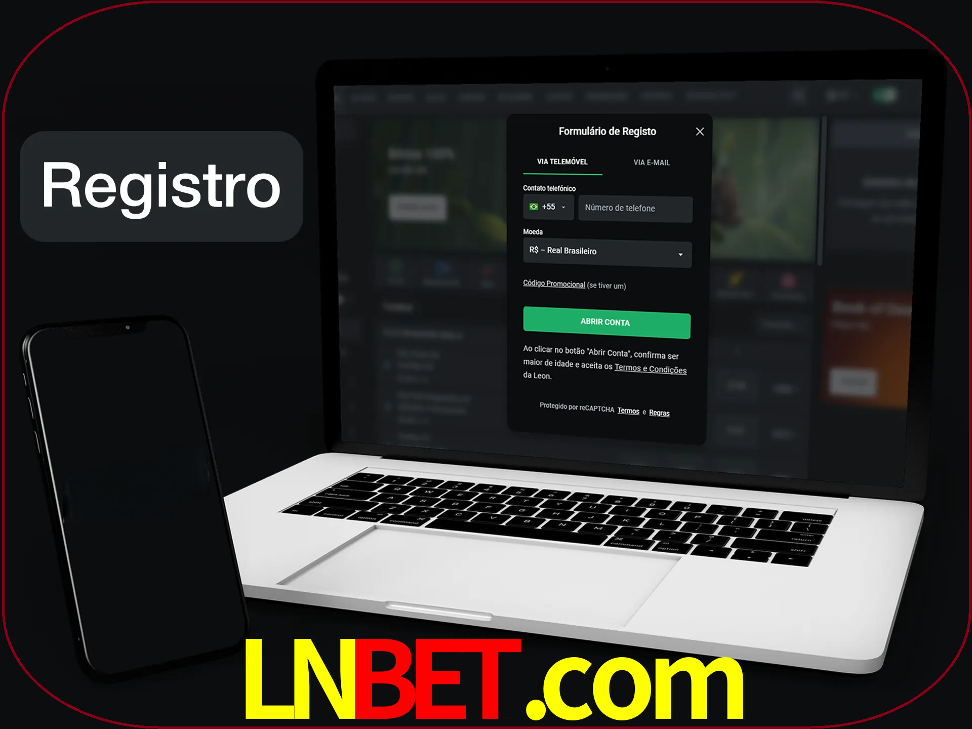 O registro na LeonBet é simples.